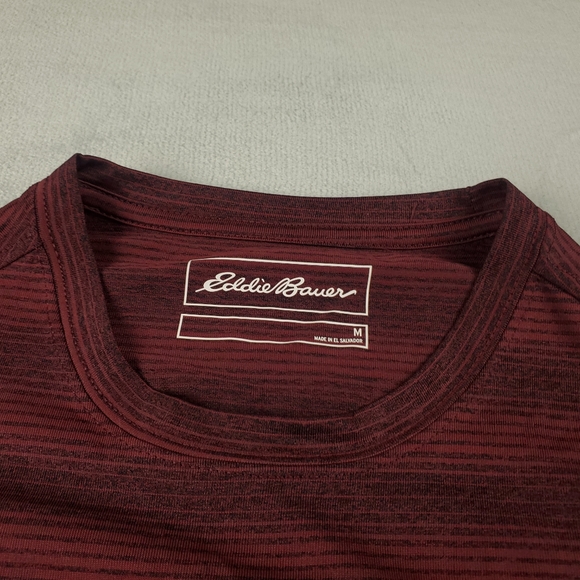 Eddie Bauer T Shirt Mens Medium FreeDry Polyester Striped Hiking Active Wicking - Picture 4 of 8